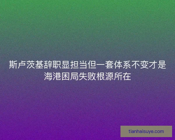斯卢茨基辞职显担当但一套体系不变才是海港困局失败根源所在